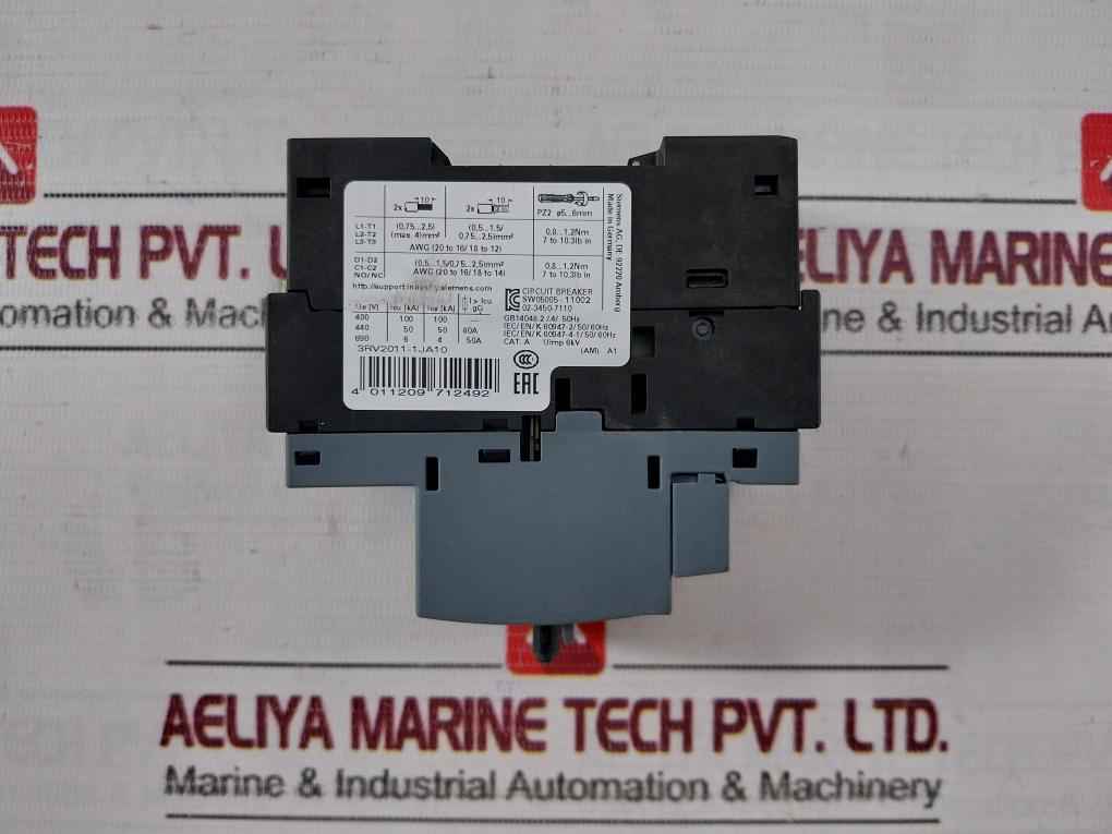 Siemens 3Rv2011-1Ja10 Circuit Breaker 6Kv -20C Ta 60C