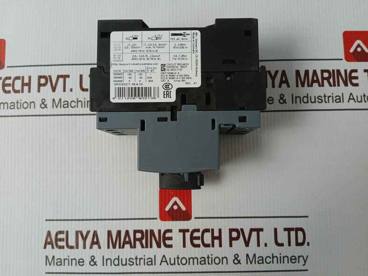 Siemens 3Rv2021-1Ka10 Sirius Circuit Breaker -20C Ta 60C 6Kv 50/60Hz