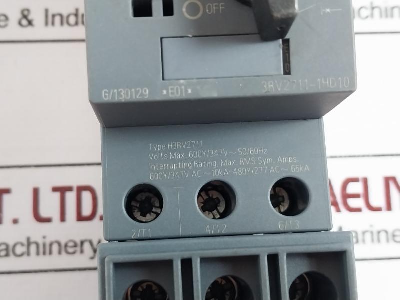 Siemens 3Rv2711-1Hd10 Sirius 3-pole Circuit Breaker