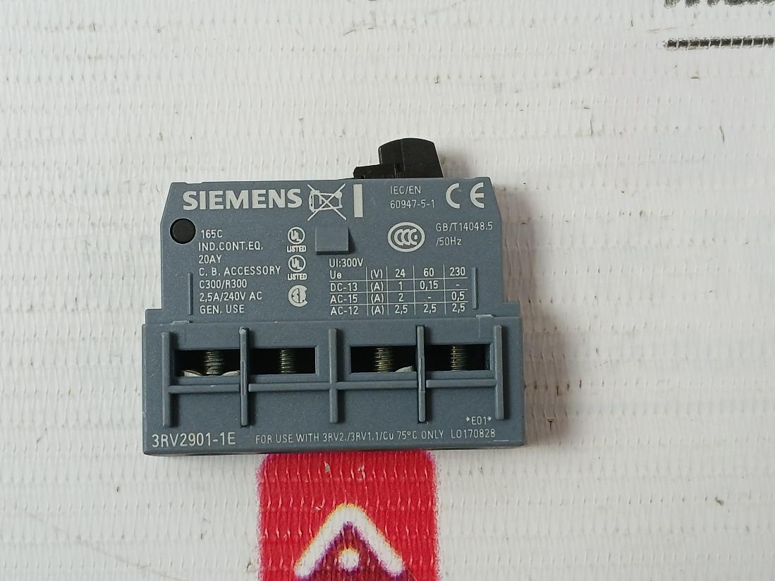 Siemens 3Rv2901-1E Auxiliary Switch Transverse 2.5A/240V 50Hz