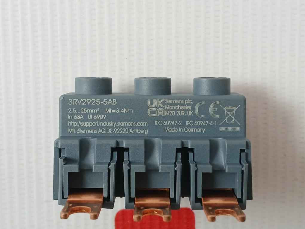 Siemens 3Rv2925-5Ab 3-phase Supply Terminal Block Iec 60947-2