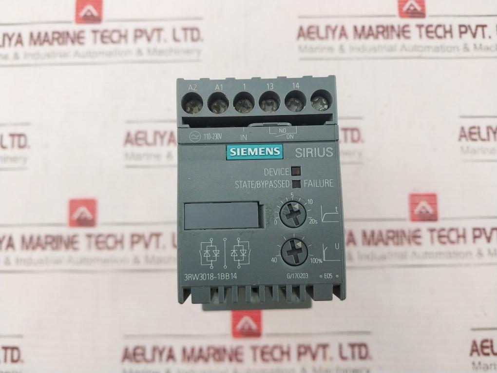 Siemens 3rw3018-1bb14 Ac Semiconductor Motor Soft Starter 200-480v 50/60hz
