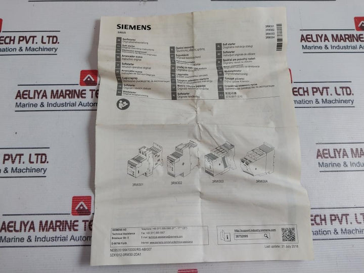 Siemens 3Rw3037-1Bb14 Ac Semiconductor Motor Starter 4Kv