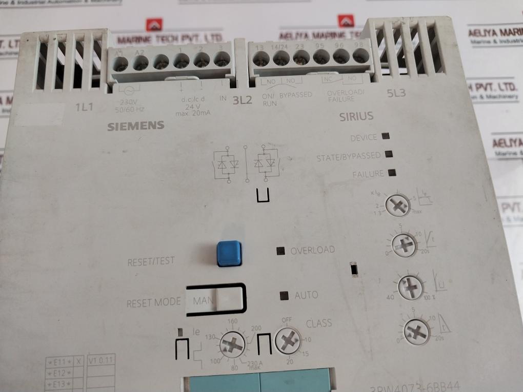 Siemens 3Rw4073-6Bb44 Motor Starter Ip00 Class 10 50/60Hz