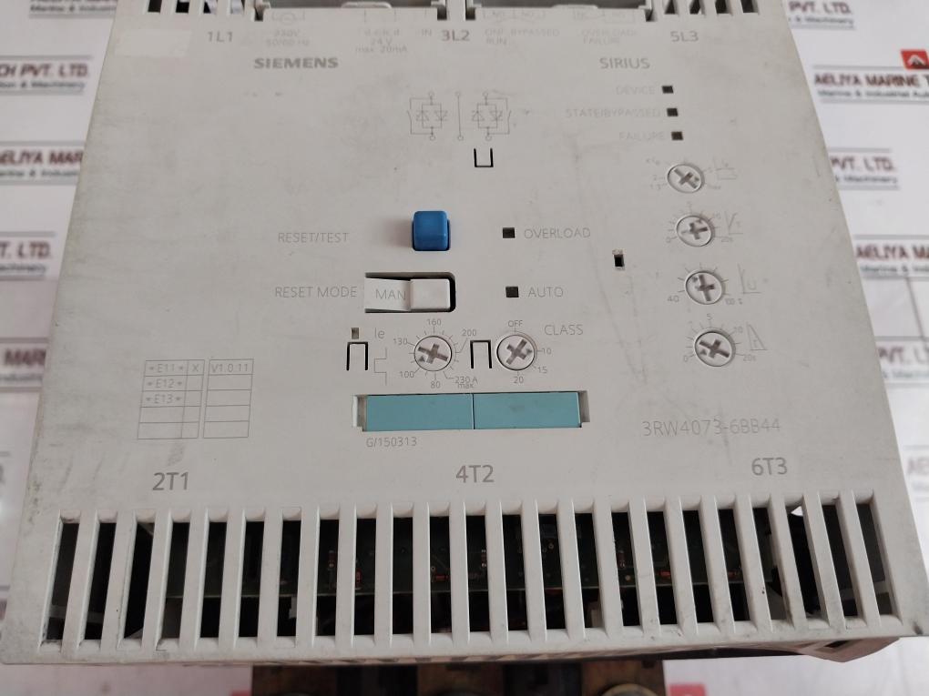 Siemens 3Rw4073-6Bb44 Motor Starter Ip00 Class 10 50/60Hz