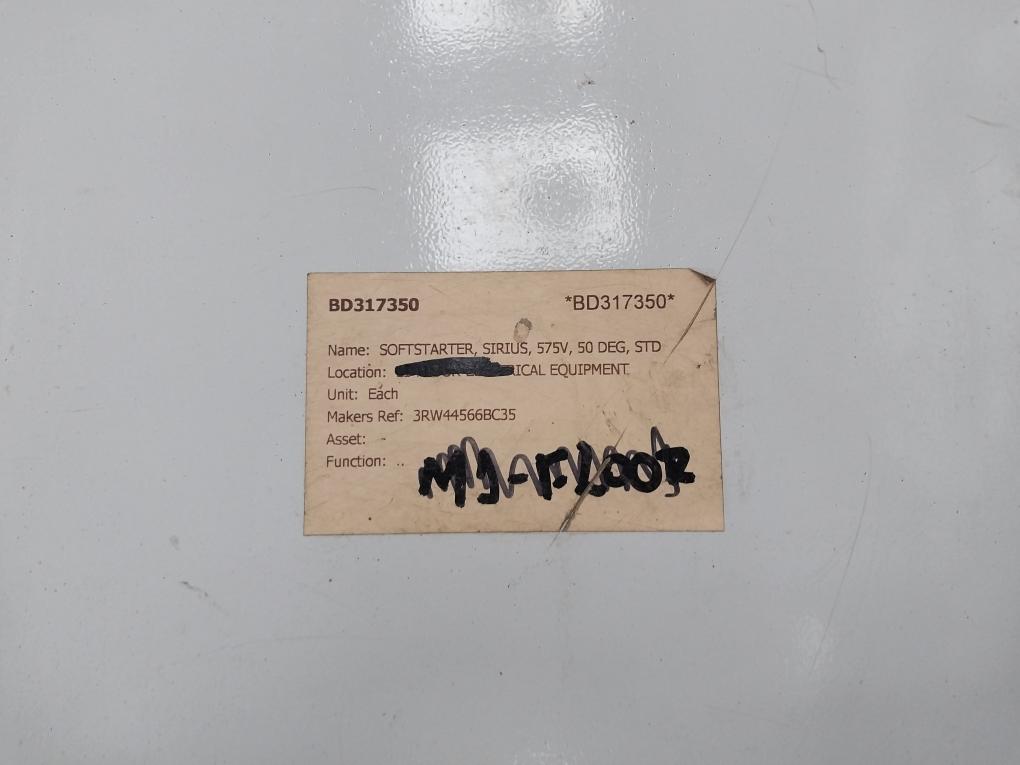 Siemens 3Rw4456-6Bc35 Ac Semiconductor Motor Starter 50-60Hz