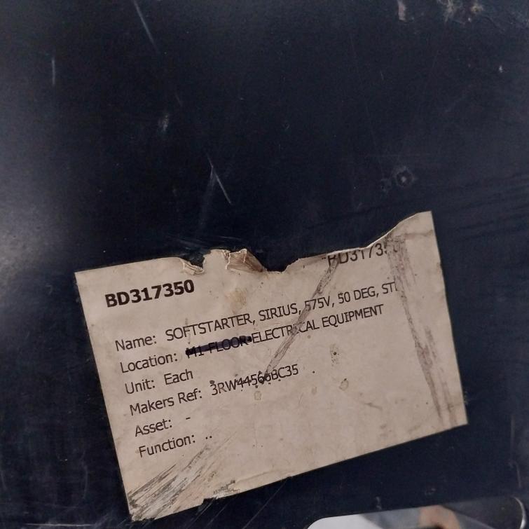 Siemens 3Rw4456-6Bc35 Ac Semiconductor Motor Starter 50-60Hz