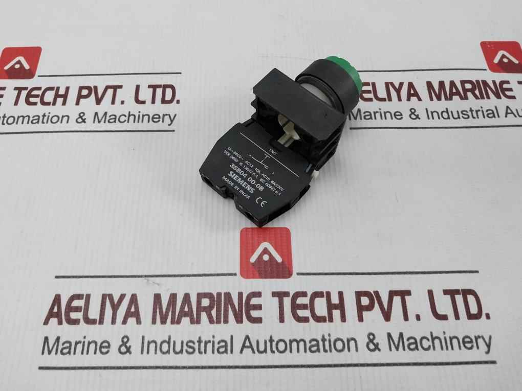 Siemens 3Sb12 02 0Le01 Raised Actuator-green With Contact Block W/O Spsre Dlsc