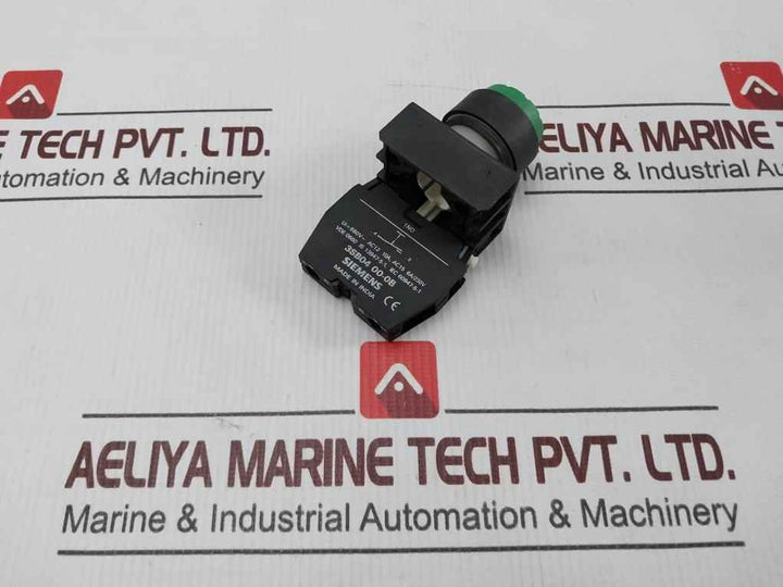 Siemens 3Sb12 02 0Le01 Raised Actuator-green With Contact Block W/O Spsre Dlsc