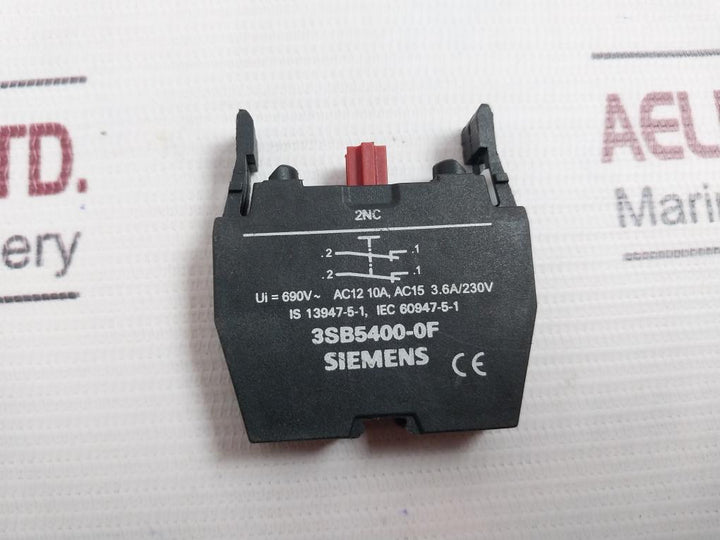 Siemens 3Sb5400-0F Contact Block 690V 201838100