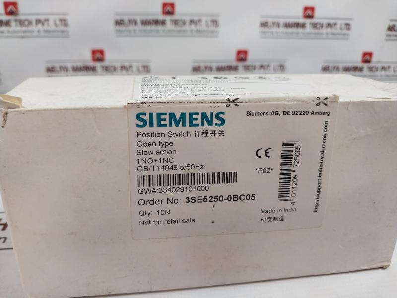 Siemens 3Se5250-0Bc05 Position Switch 3Se5250-0Bc05 Ac15 240V 6A