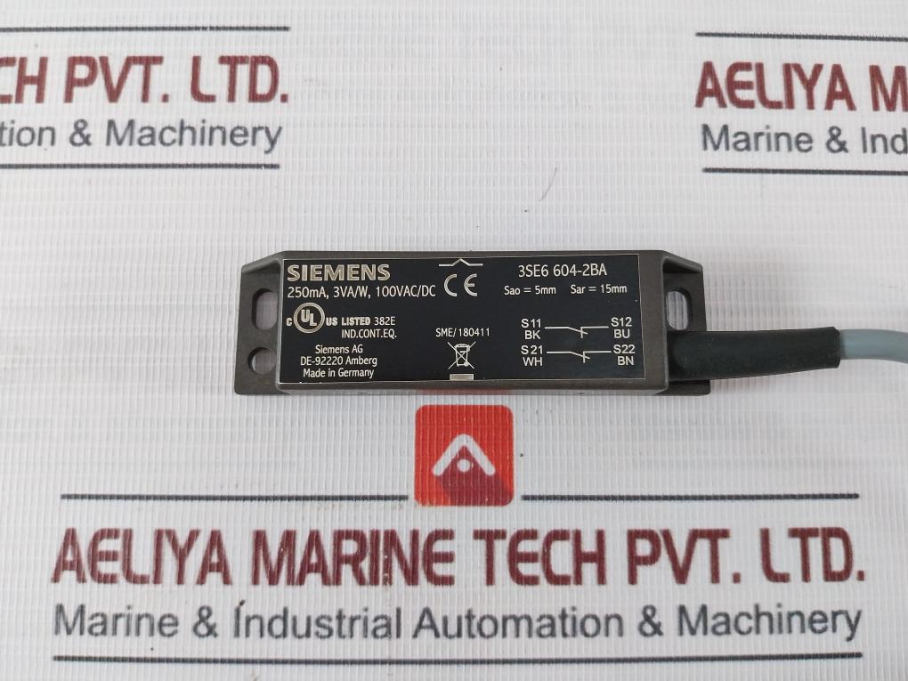 Siemens 3Se6604-2Ba Magnetically Operated Switch Contact Block 250Ma, 3Va/W