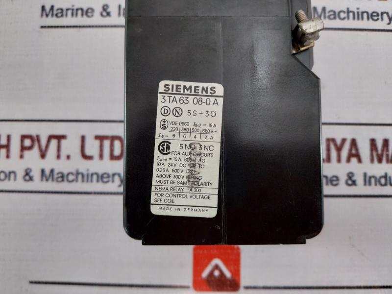 Siemens 3Ta 63 08-0A Contactor Relay