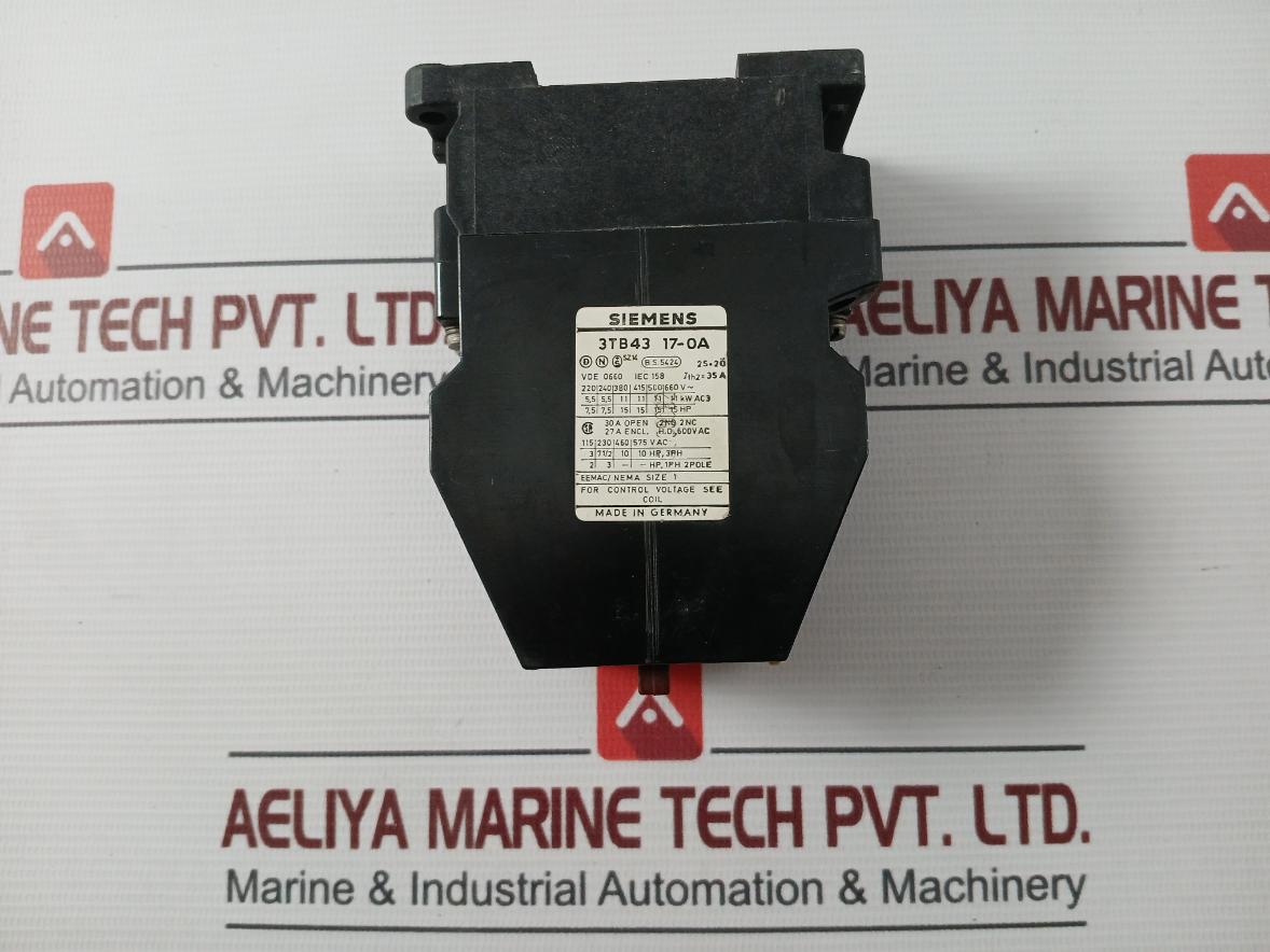 Siemens 3Tb43 17-0A Contactor 22E 35A 27A 600V Ac 220V 50Hz 264V 60Hz