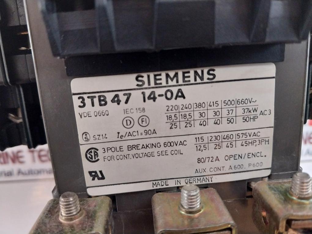 Siemens 3Tb47 14-0A Contactor 3 Pole