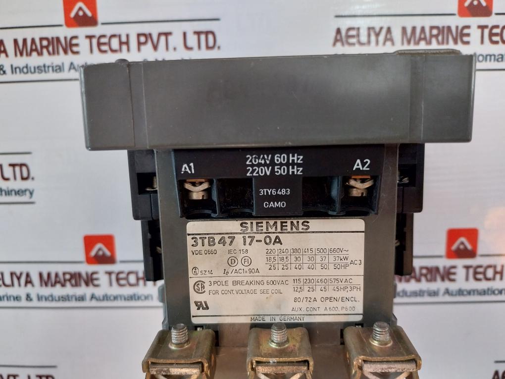 Siemens 3Tb47 17-0A 3 Pole Contactor 204-220V 50/60Hz