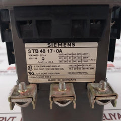 Siemens 3Tb48 17-0A 3 Pole Power Contactor 600Vac