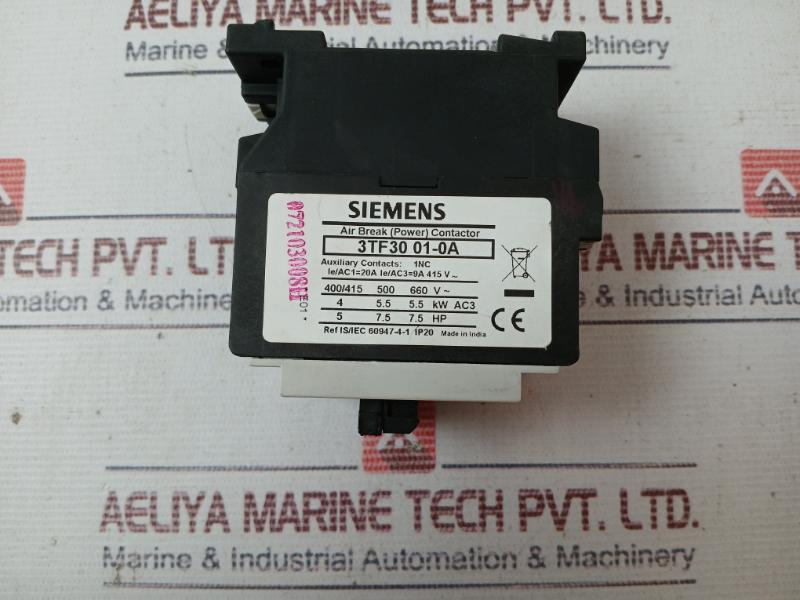 Siemens 3Tf30 01-0A Air Break Power Contactor Ip20 230V 50Hz/276V 60Hz 07210300