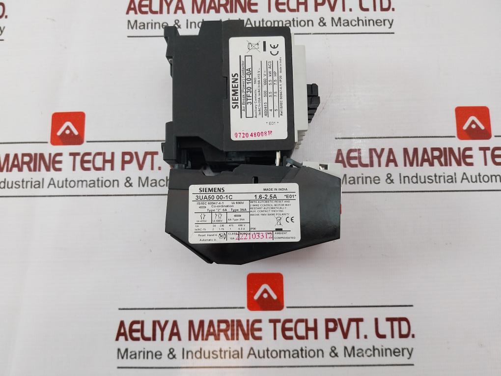 Siemens 3Tf30 10-0A Air Break Contactor 10E Ie/Ac1=20A Ie/Ac3=9A 415V
