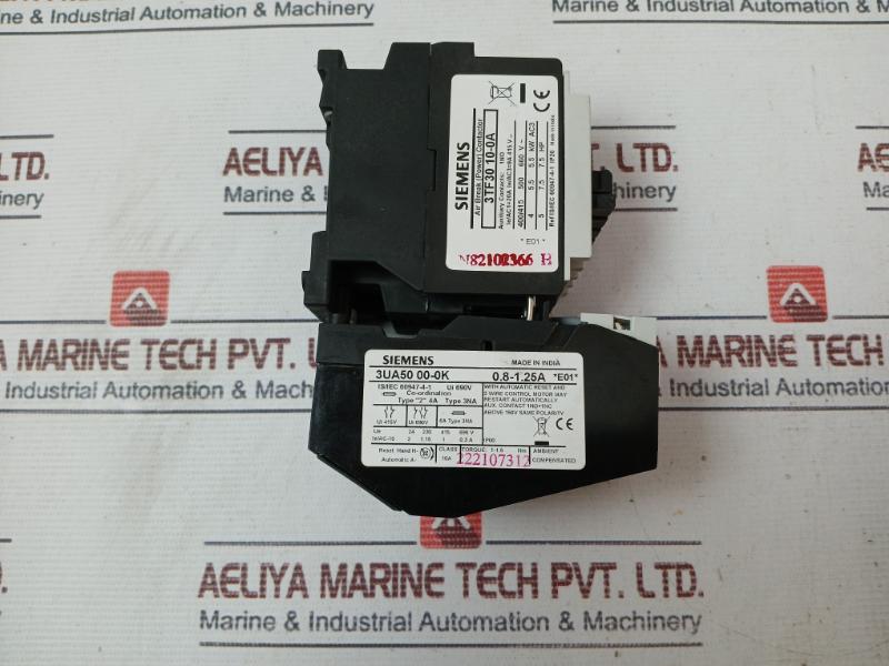 Siemens 3Tf30 10-0A Air Break Contactor Ie/Ac1=20A Ie/Ac3=9A 415V 690V
