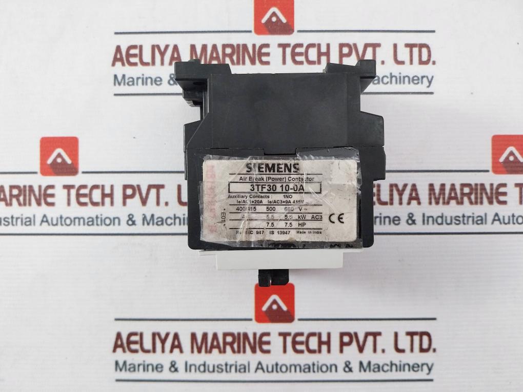 Siemens 3Tf30 10-0A Air Break (Power) Contactor 9A 415V