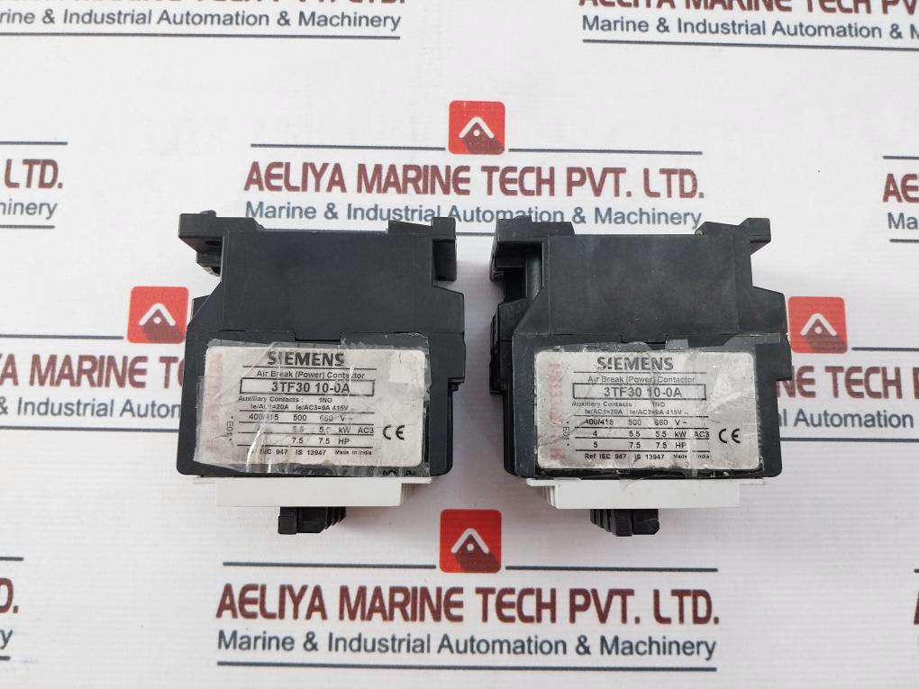 Siemens 3Tf30 10-0A Air Break (Power) Contactor 9A 415V