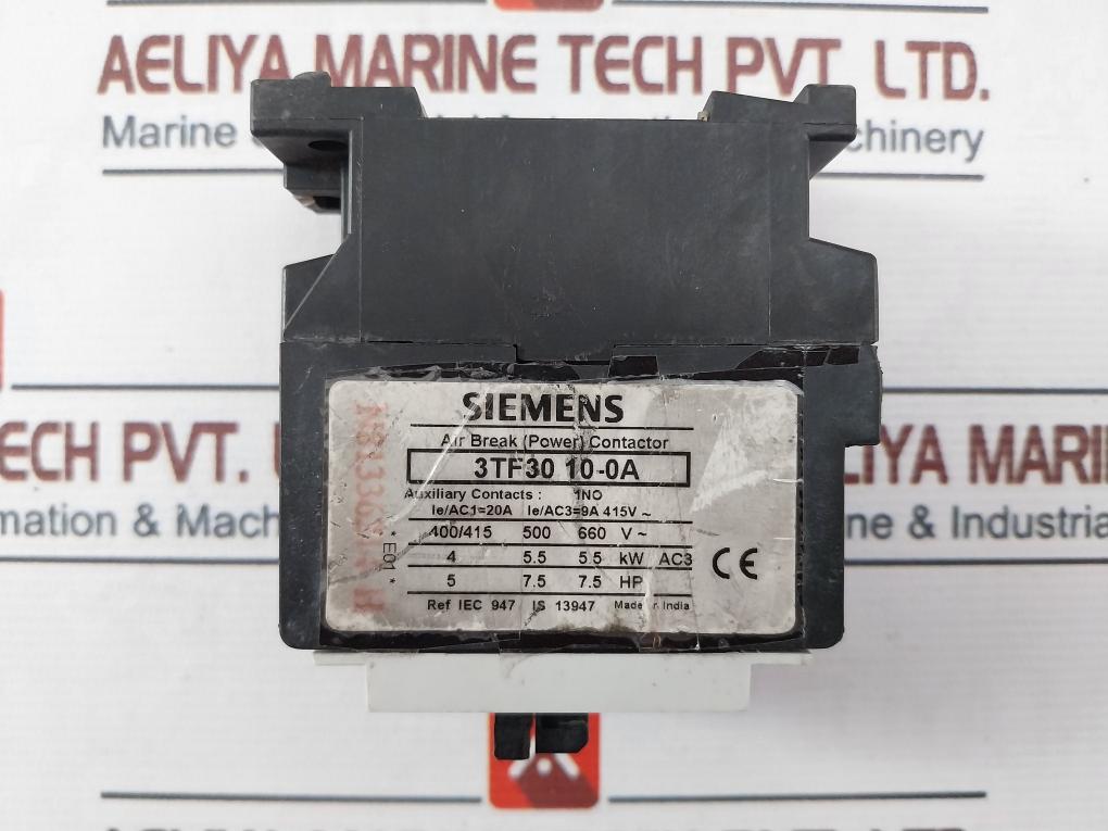 Siemens 3Tf30 10-0A Air Break (Power) Contactor 9A 415V