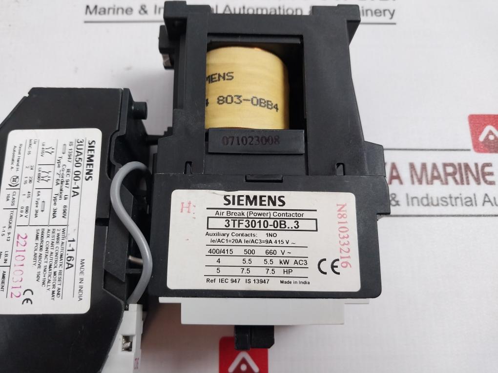 Siemens 3Tf3010-0B..3 Air Break Contactor 24Vdc