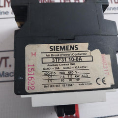 Siemens 3Tf31 10-0A Contactor 12A 415V