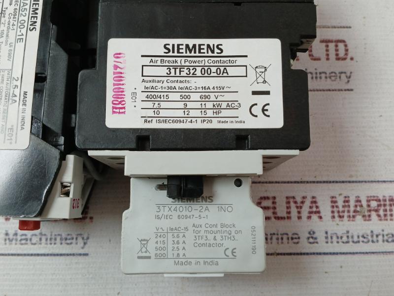 Siemens 3Tf32 00-0A Air Break (Power) Contactor Ui 690V 415V~