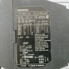 Siemens 3Tf4022-0A Contactor 230/220V 50Hz 276/264V 60Hz