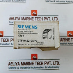 Siemens 3Tf4022-0A Contactor 230/220V 50Hz 276/264V 60Hz
