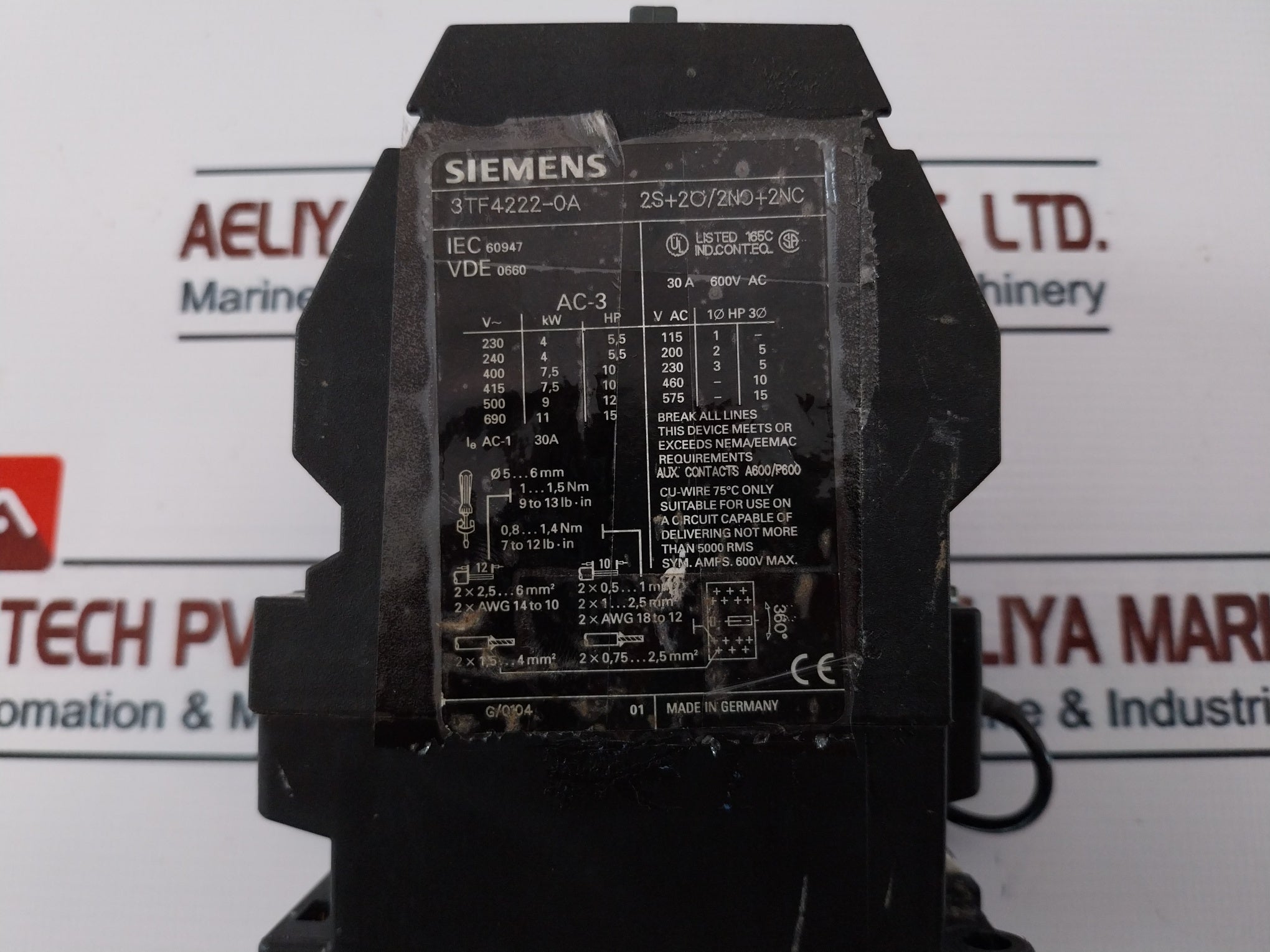 Siemens 3Tf4222-0A Contactor 400V