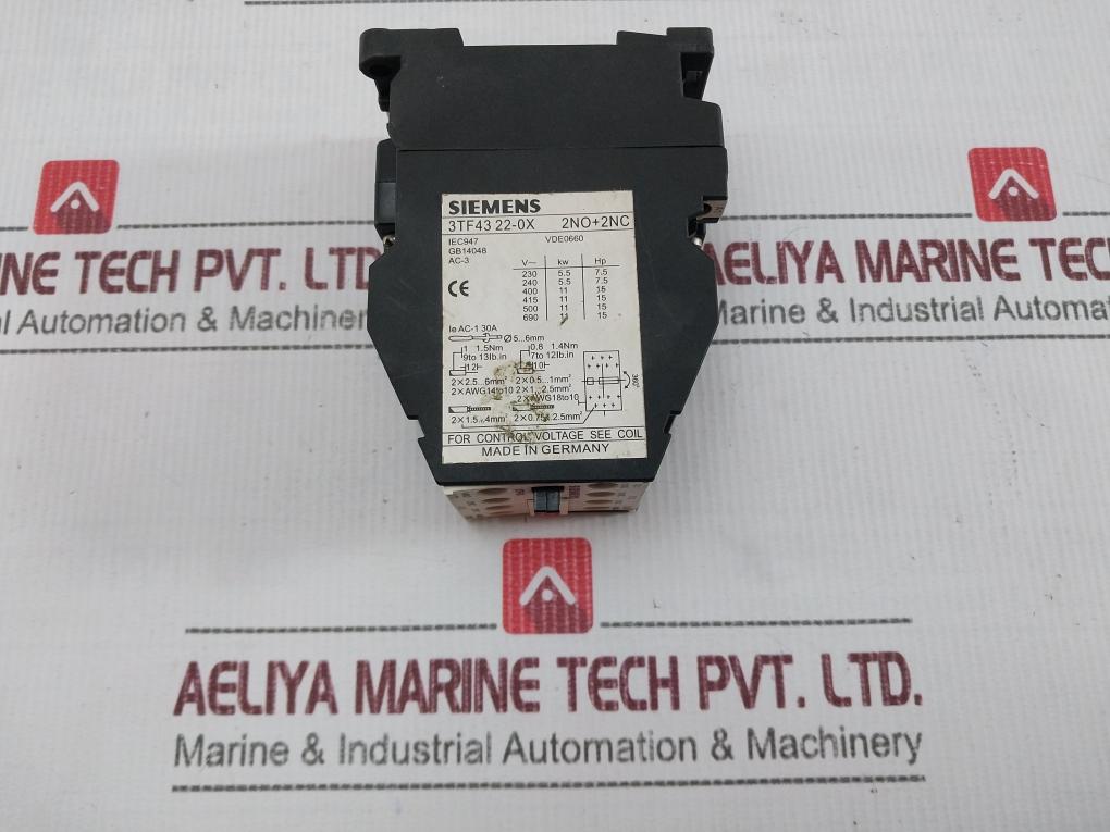 Siemens 3Tf43 22-0X Ac Contactor 110V 50Hz 30A