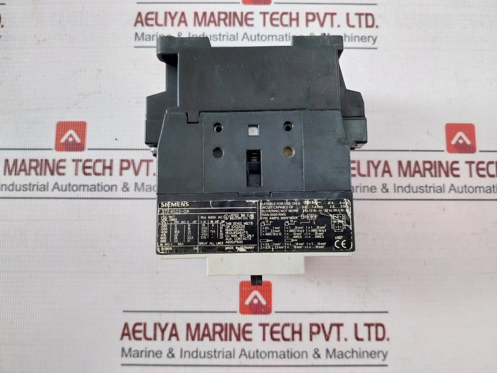 Siemens 3Tf4522-0A Auxiliary Contact 230V 50/60 Hz Iec 947/Vde 0660 55A 600V Ac