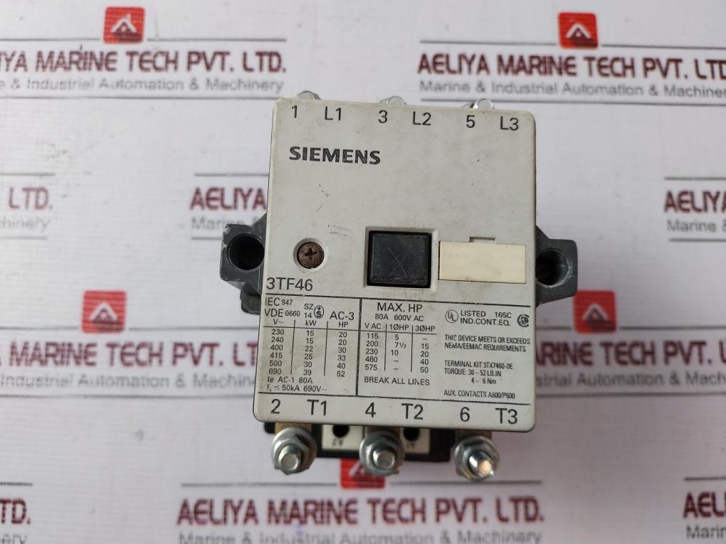 Siemens 3Tf46 Contactor 80A 690V