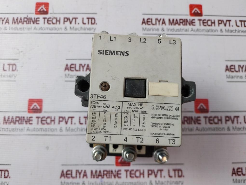 Siemens 3tf46 Contactor 80a 690v