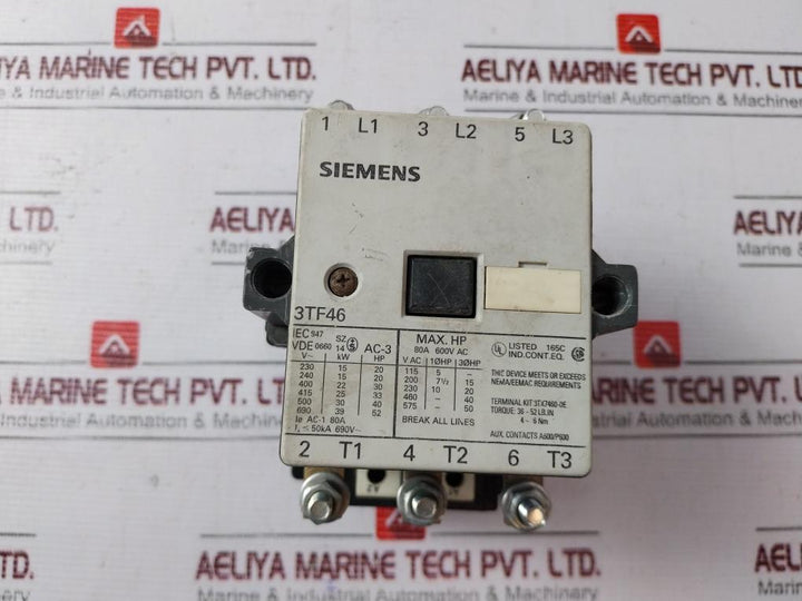 Siemens 3tf46 Contactor 80a 690v