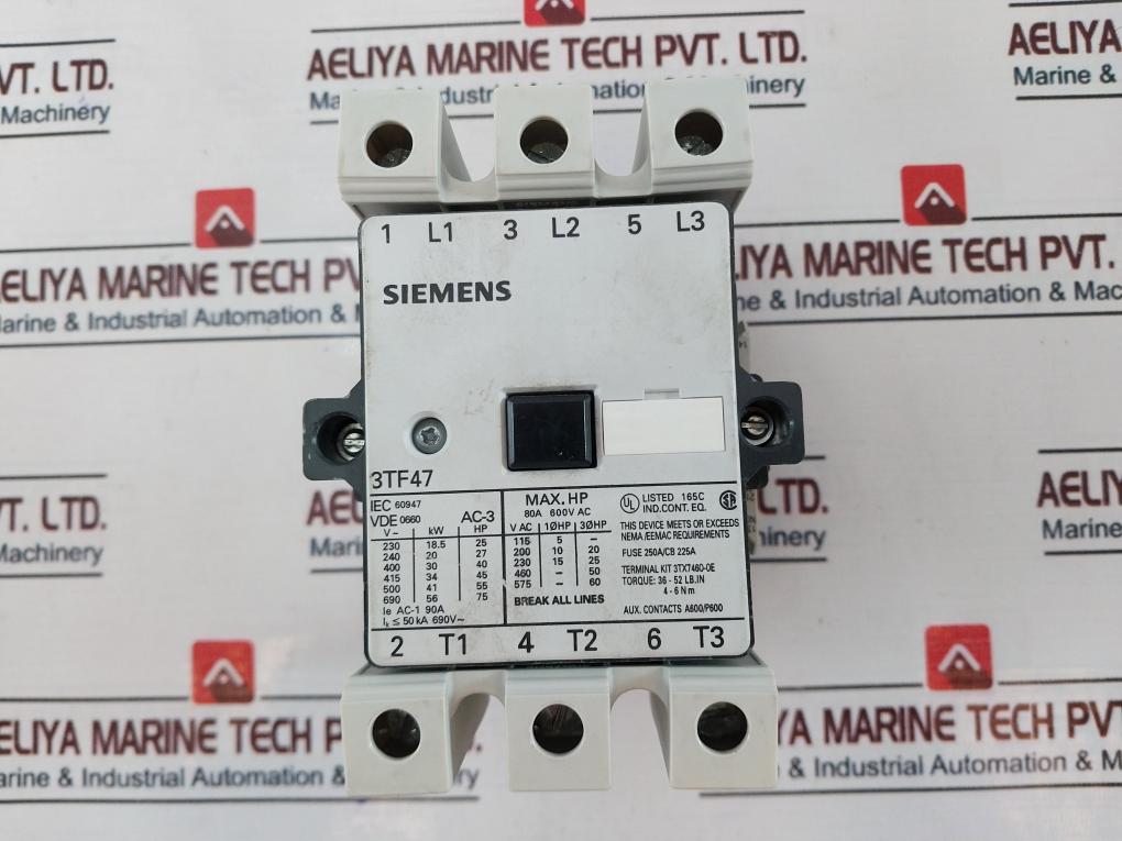 Siemens 3Tf47 22-0Ap0 Contactor 80A 600Vac