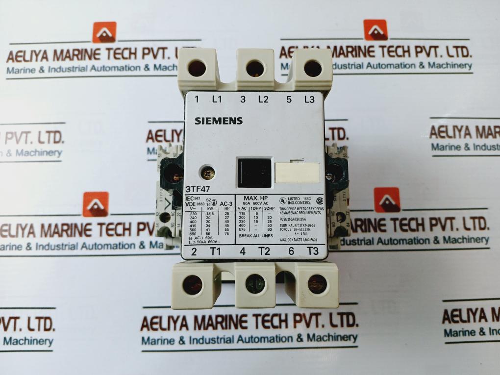 Siemens 3Tf4744-0Ap0 Contactor 80A 600Vac