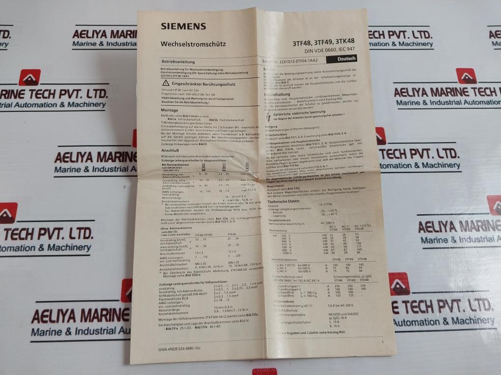 Siemens 3Tf4822-0Ap0 Ac Contactor 100A 600Vac