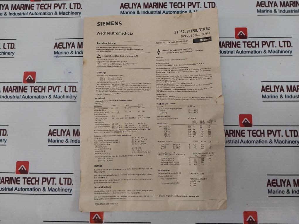 Siemens 3Tf5222-0Ap0 Ac Coil Contractor