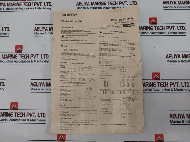Siemens 3Tf5222-0Ap0 Ac Coil Contractor