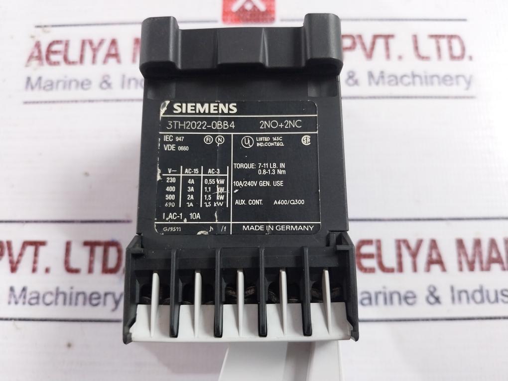 Siemens 3Th2022-0Bb4 Contactor Relay With 3Tx4490-4A Surge Suppressor