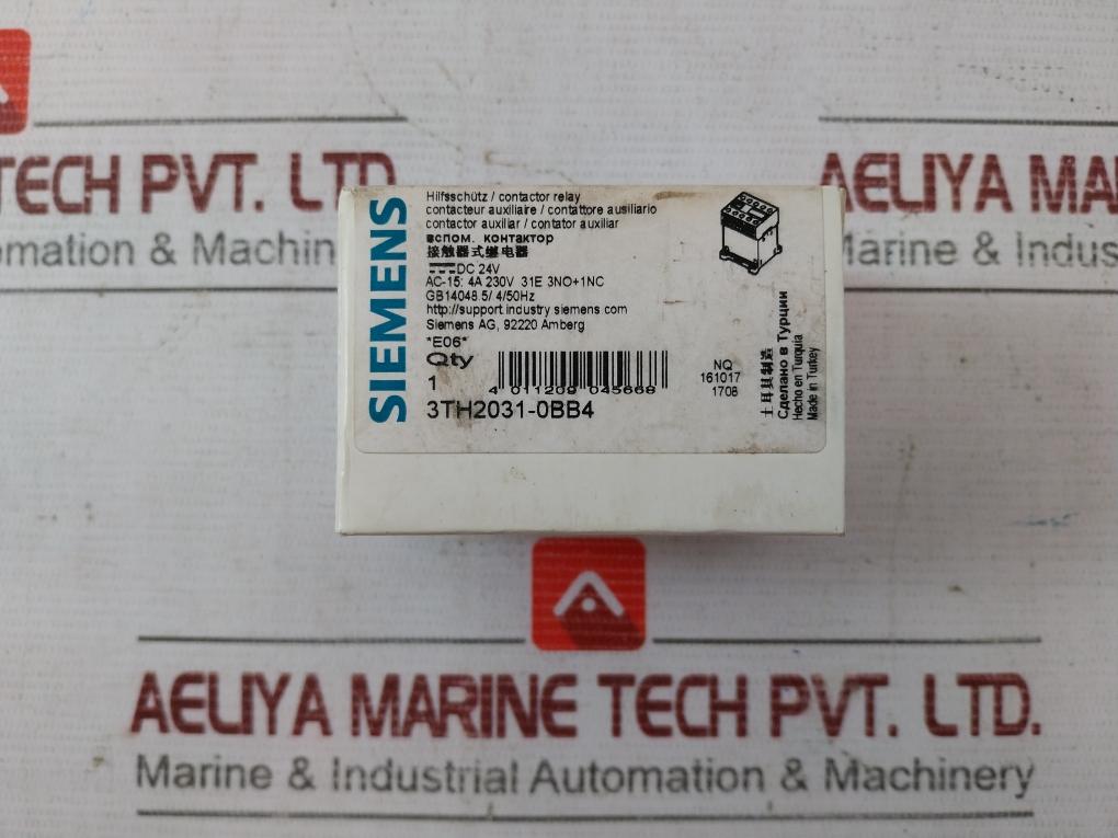 Siemens 3Th2031-0Bb4 Contactor Relay Iec 60947-5-1 50/60Hz Dc 24V
