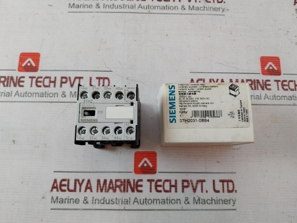 Siemens 3Th2031-0Bb4 Contactor Relay Iec 60947-5-1 50/60Hz Dc 24V