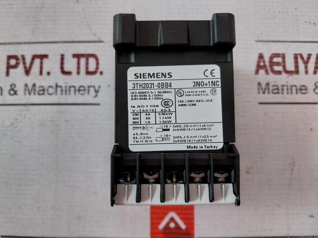 Siemens 3Th2031-0Bb4 Contactor Relay Iec 60947-5-1 50/60Hz Dc 24V