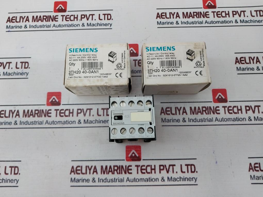 Siemens 3Th2040-0An1 Control Relay 3Zx1012-0Tf20-1Aa2