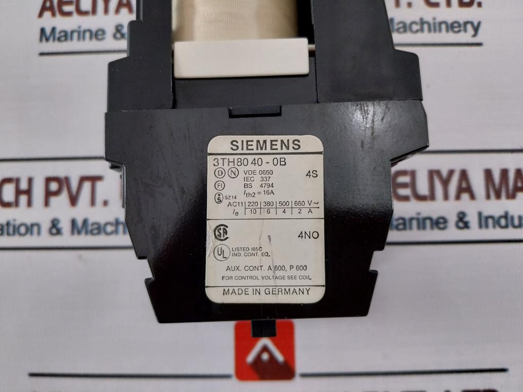 Siemens 3Th8040-0Bb4 Contactor 16A 24Vdc