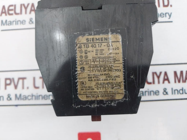 Siemens 3Th80 Contactor Relay